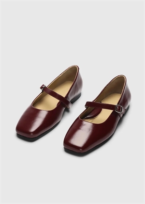 Iris leather squared buckle ballerina Anemone Selected Femme 